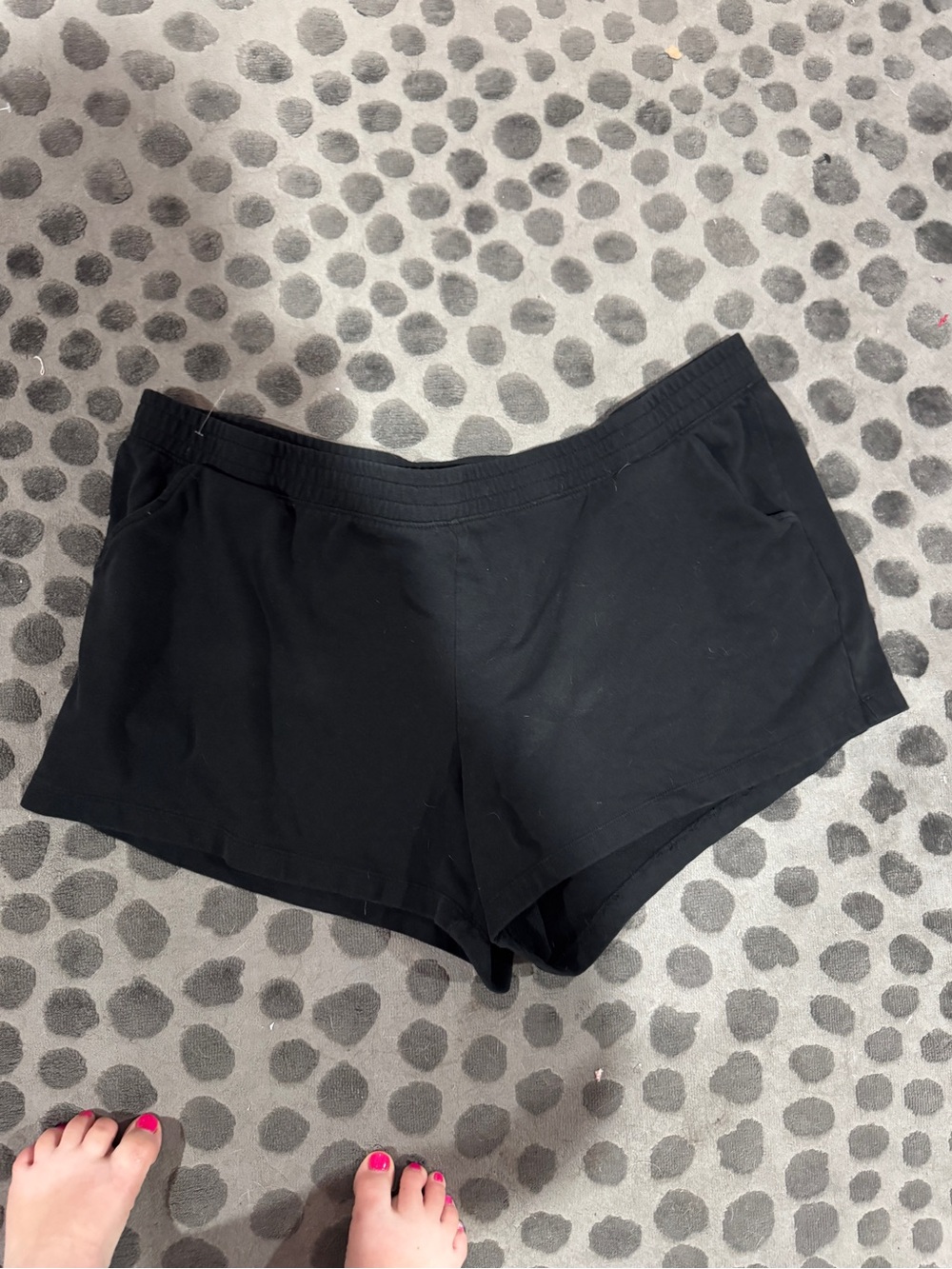 Black Casual Knit Shorts
